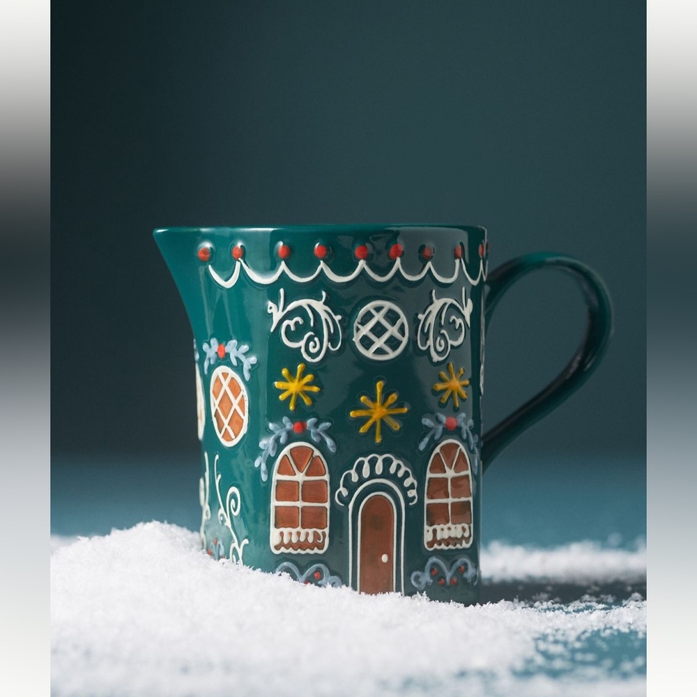 New Anthropologie Gingerbreadd ceramic stoneware creamer